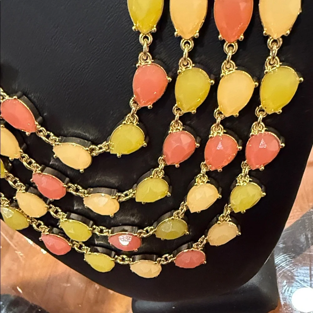 Talbots Vibrant Yellow and Orange Necklace - Picture 2 of 4